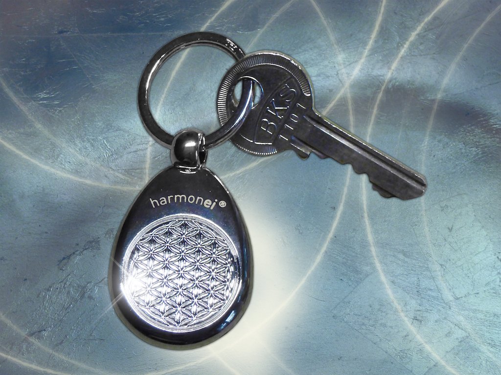 Schlüsselanhänger harmonei® mit der Blume des Lebens in versilbert jetzt bei ch.ambition.life bestellen.