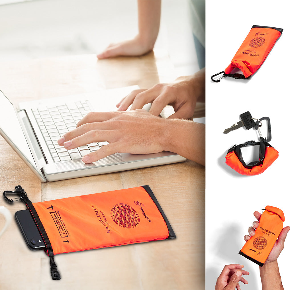 Der SAFEGUARD harmonei® blockiert GPS, Wi-Fi, NFC, RFID, Bluetooth, 3G, 4G, 5G spy apps etc., hält jegliche Strahlung ab und passt zu allen Smartphone-Modellen. Bei ch.ambition.life kaufen
